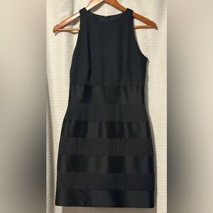 Laundry By Shelli Segal Black Striped Midi Dress